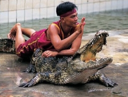 Thajsko - Krokodýlí farma a zoo v Samut Prakan
